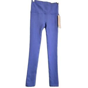 NWT XS Women's Blue Ribbed Athletic Leggings High-Rise MSRP $30